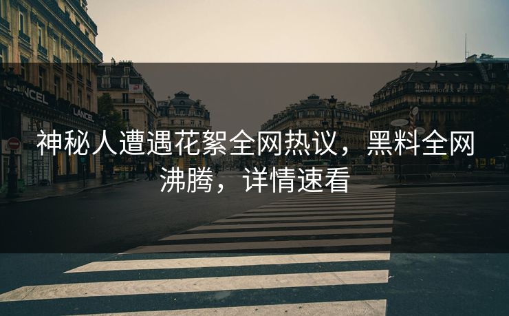 神秘人遭遇花絮全网热议，黑料全网沸腾，详情速看  第1张
